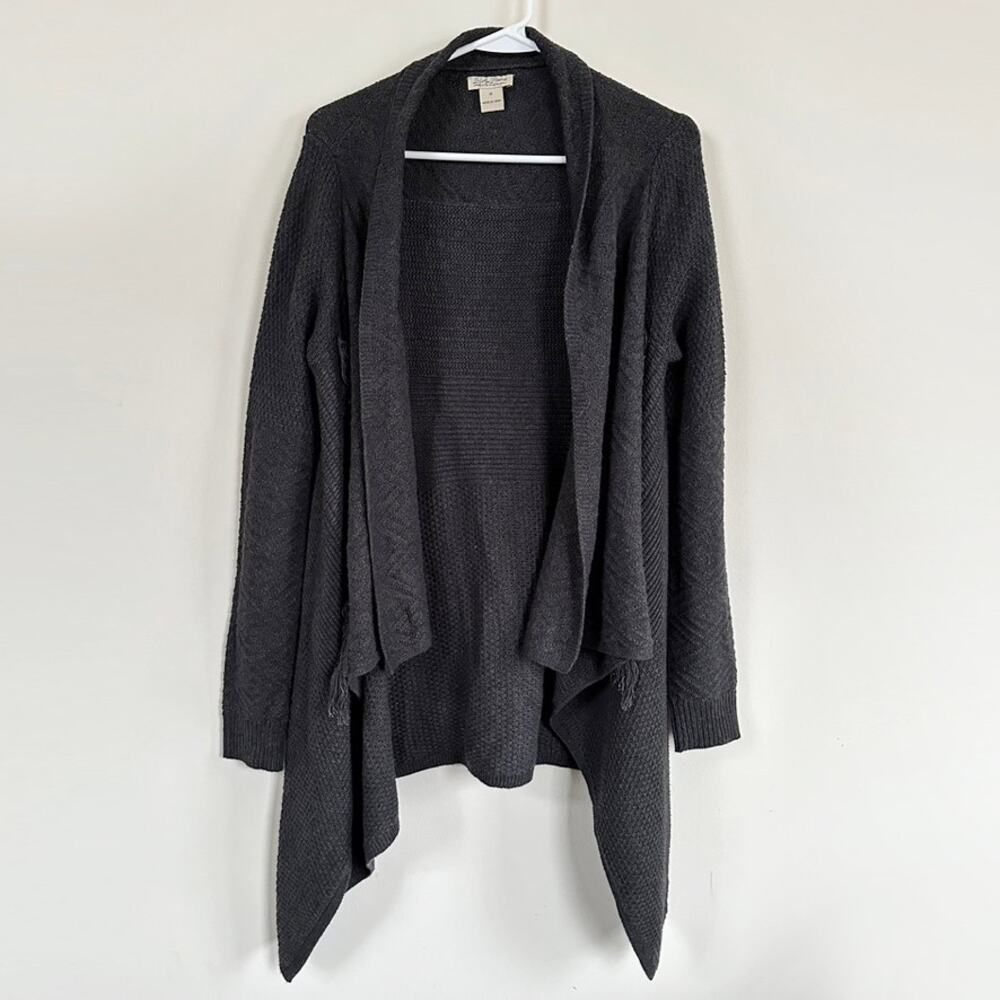 Lucky Brand Waterfall Cardigan Sweater Oversized Fringe Open Front MEDIUM